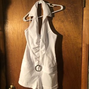 NWOT white romper halter/shorts.         #65